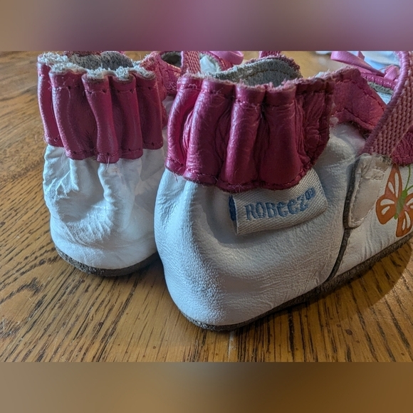 Robeez leather butterfly baby shoes Sz 6-12 months - Picture 4 of 7